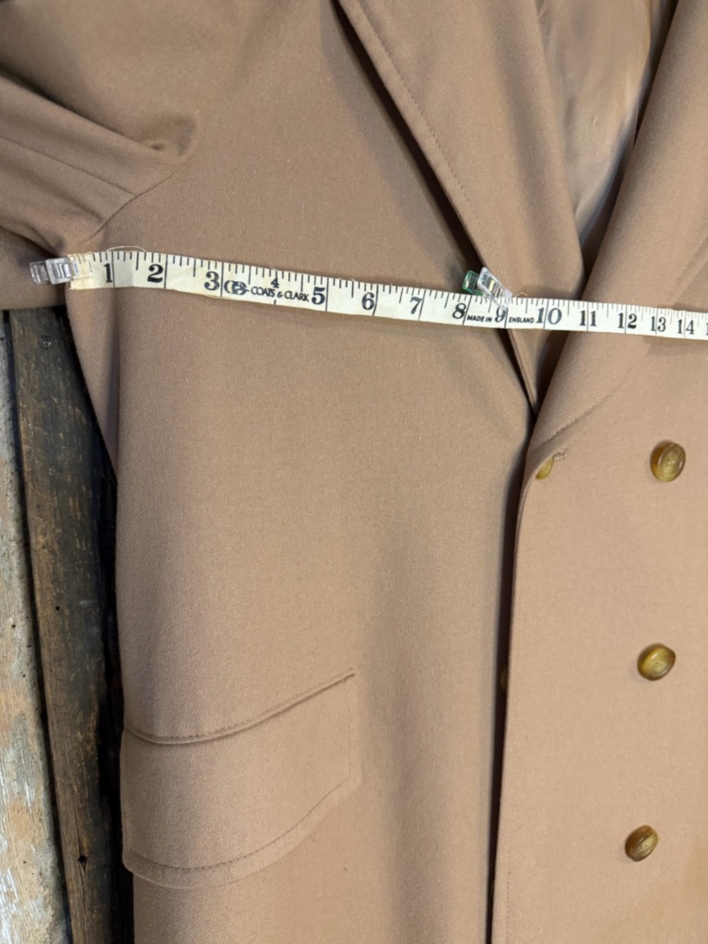 VTG 70s/80s Pendleton 100% Wool Camel Brown/Tan Trench Overcoat: Ladies Size 16 - Picture 12 of 14